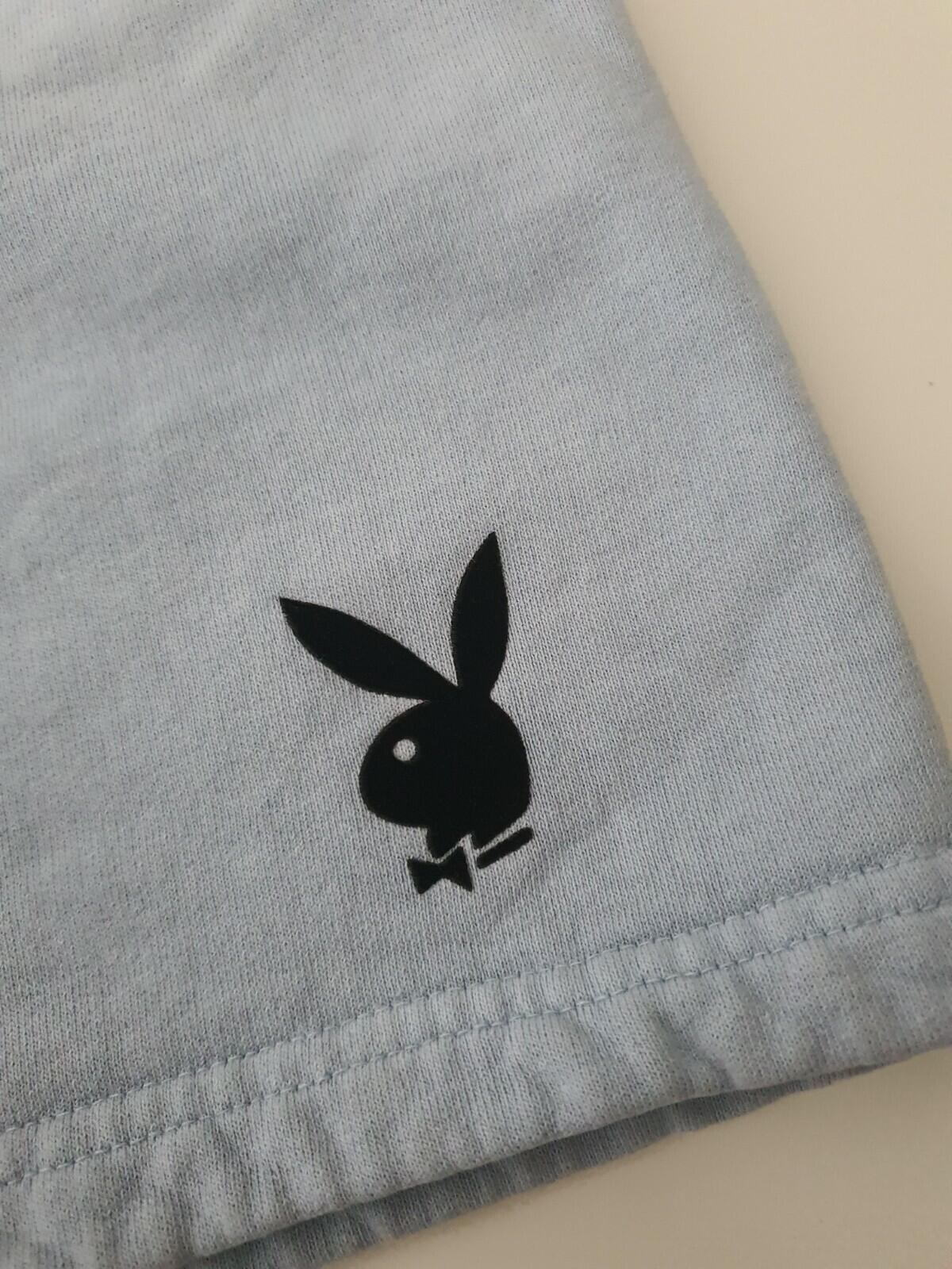 SS16 Supreme x Playboy Shorts Hellblau Größe L groß kurze Sweatshorts