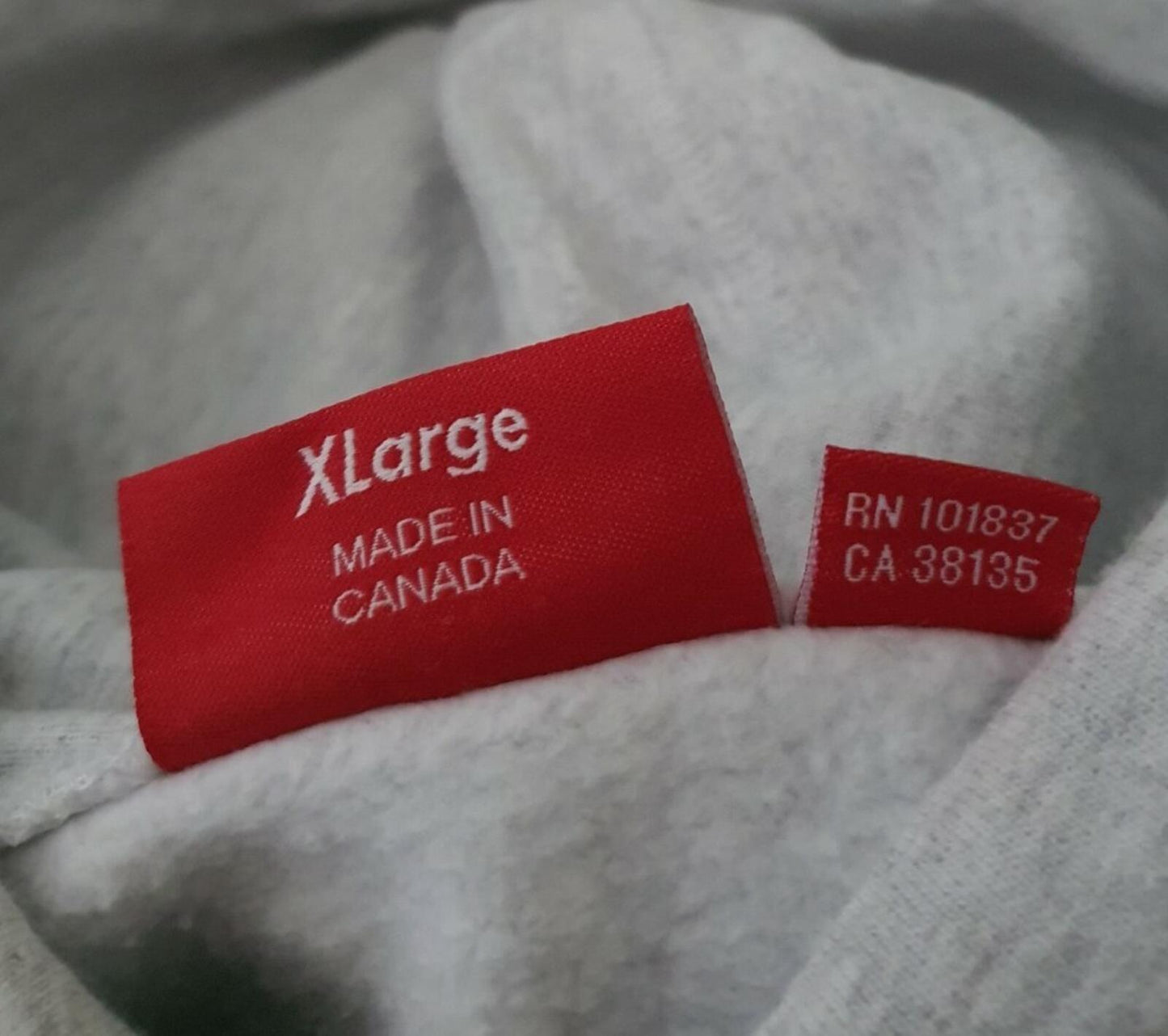 SS18 Supreme Sleeve Embroidery Hooded Sweatshirt Heather Grey Größe XL