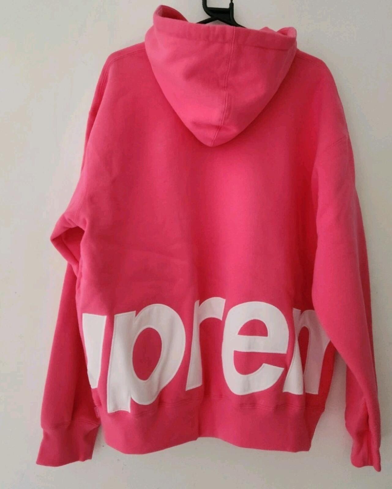 SS25 Supreme Big Logo Zip Up Hooded Sweatshirt Magenta Size L